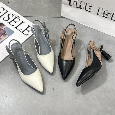 High-heeled Sandals Women's Large Size 42 Color Matching Straps Pointed Single Shoes Women's Thin Heels Women's Cool Single Shoes