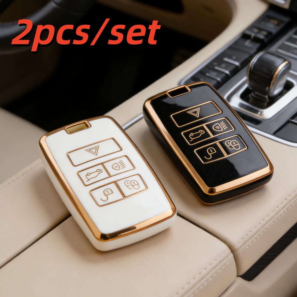 

2Pcs Car Key Case Covers For Land Rover Range Rover Discovery 5 Sport For Jaguar Xel E-Pace Accessories