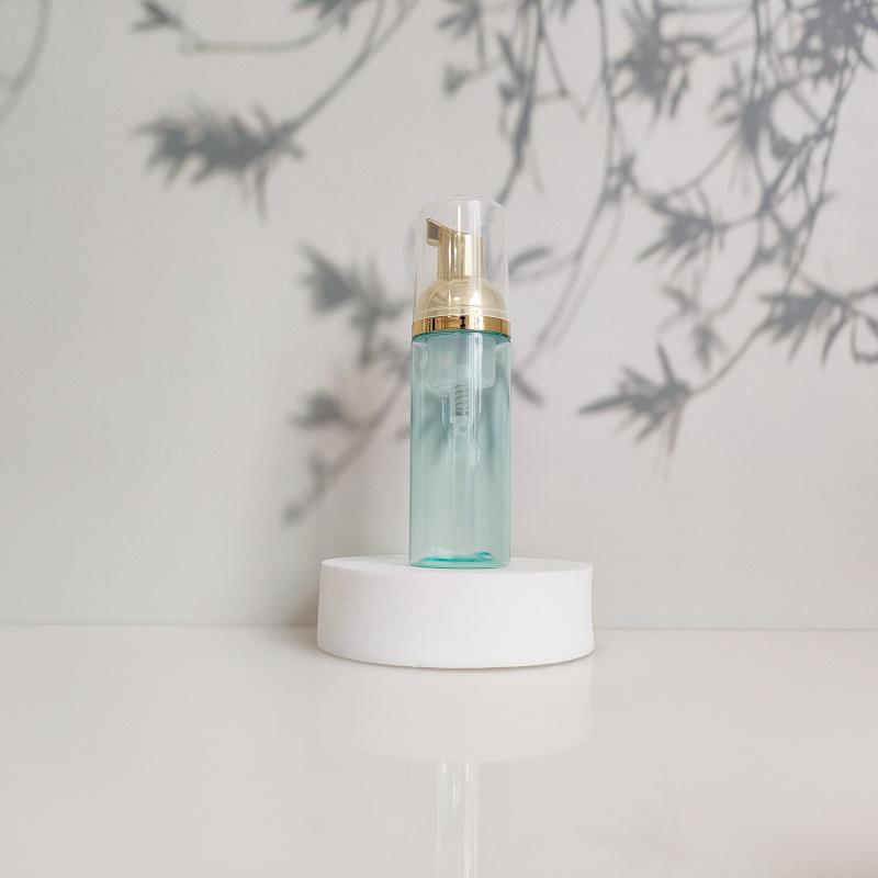60ml Portable Transparent Green Facial Cleanser Foaming Bottle