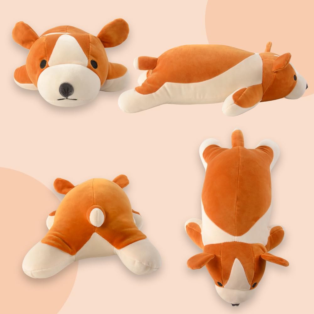 JEMA Gemma Plush Dog Cushion, Cute, Soft and Fluffy, Beagle-Shaped Pillow, Soothing, Perfect for Sleeping, Gift, Approx. 55cm