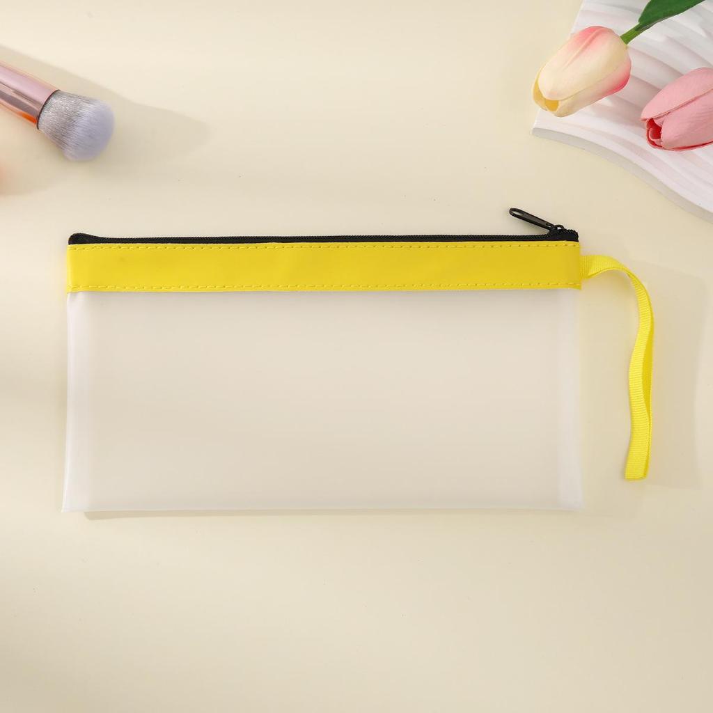 Korean Style TPU Pencil Case - Large Capacity Frosted Zipper Bag for Students