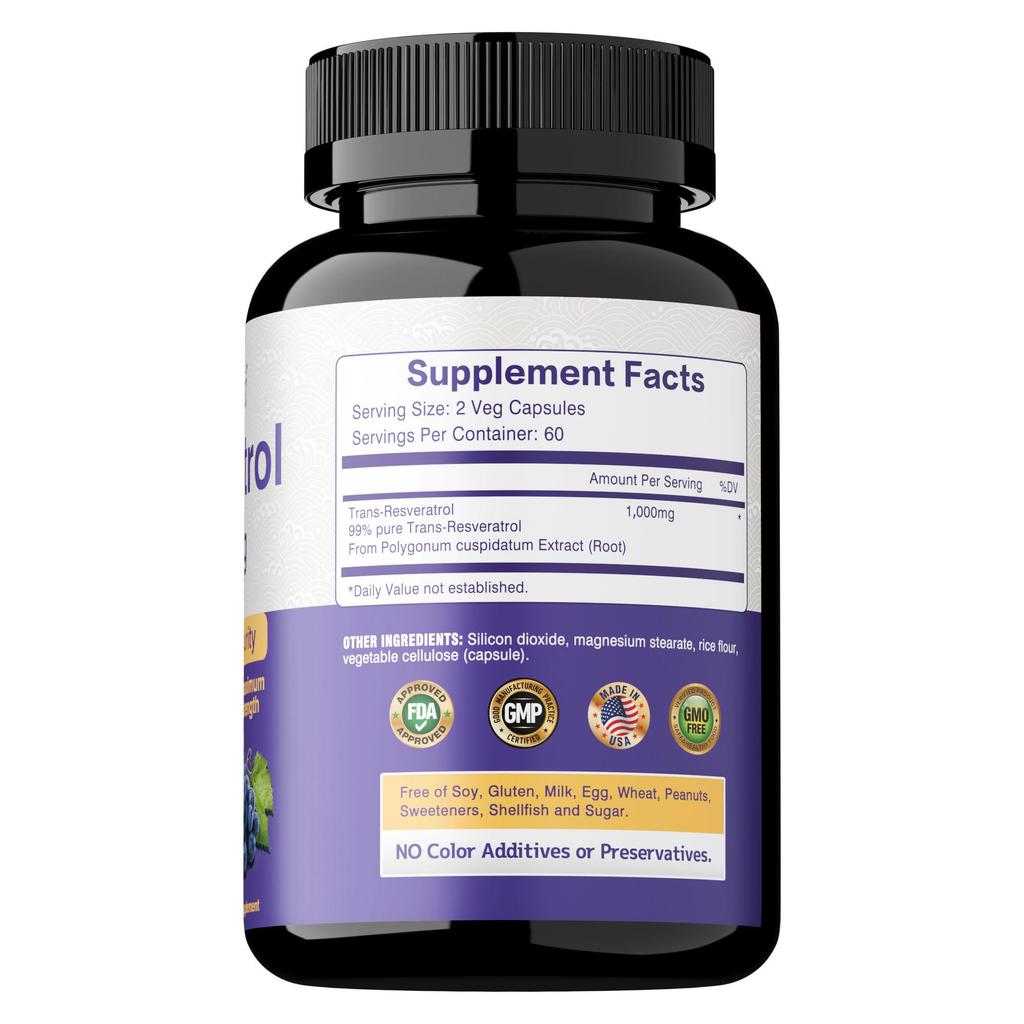 Resveratrol 1000 Mg, an Antioxidant That Maintains Normal Cellular and Cognitive Function.
