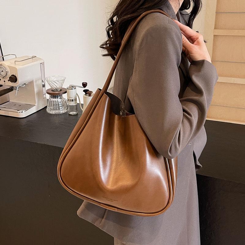 PU lock sewing line ladies shoulder bags basic style fashionable  women's bags