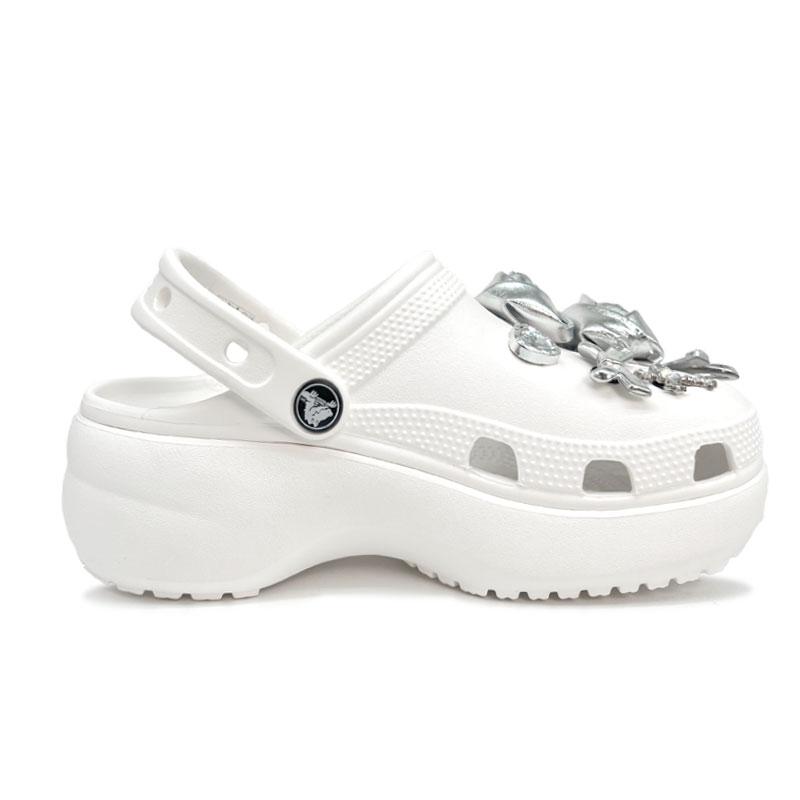Crocs Classic Platform Clog EVA Retro Fashion Sweet and Simple Hole Shoes Women's White