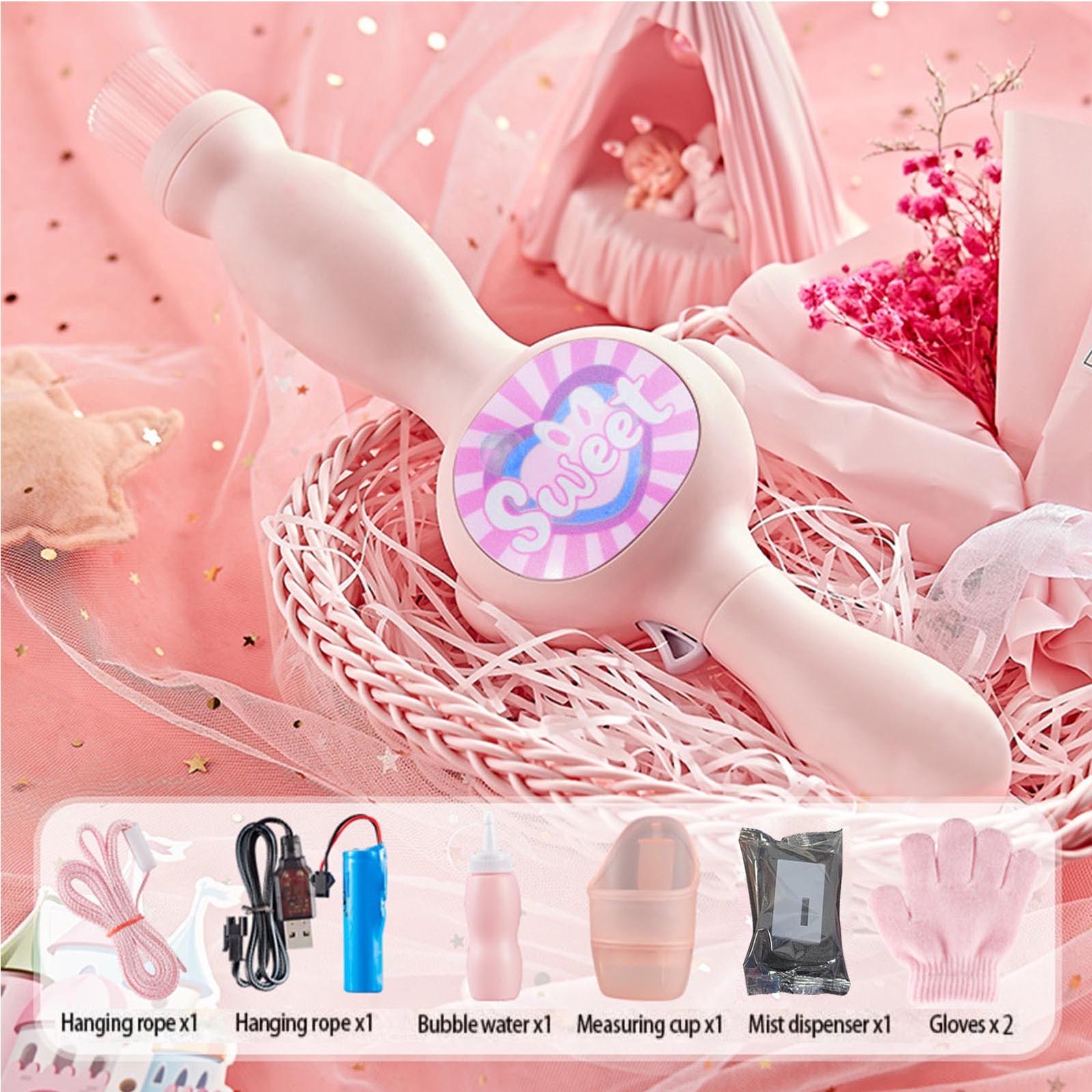 

Bubble Machine, Elastic Wand Girl s Favorite Bubble Blowing Birthday Gift 10ML One Size розовый