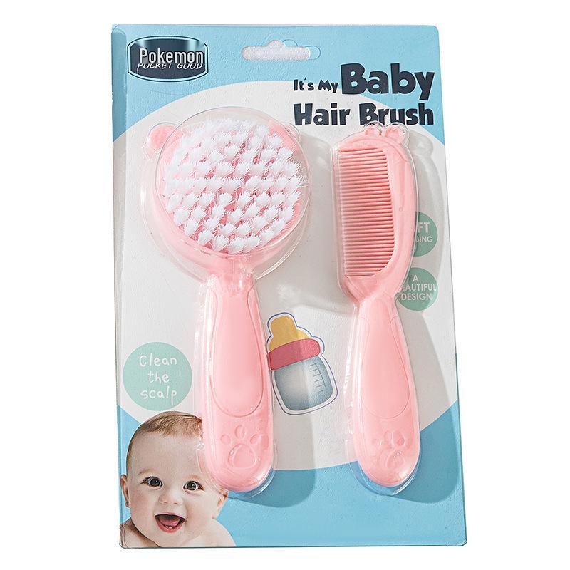 Nylon Soft Bristle Baby Cradle Cap Comb and Brush Set for Boys and Girls