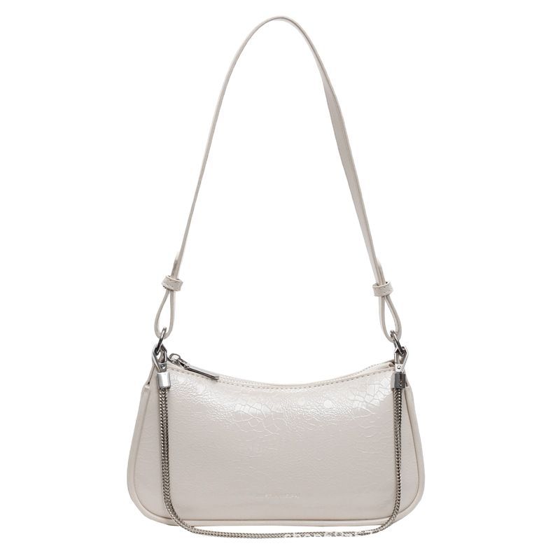 Korean fashion handbag 2025 pre-spring new chain bag lychee pattern shoulder bag simple commuter crossbody bag for women