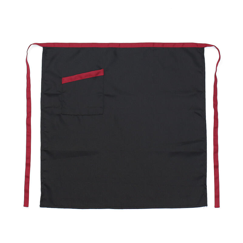 

Simple Long Waist Apron (Black Red)