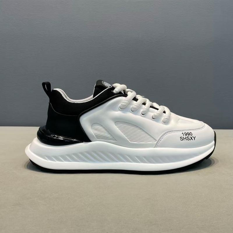 

Мужская обувь лето новая сетчатая дышащая новая платформа кроссовки для папы удобные трендовые универсальные повседневные спортивные туфли 43 чёрный