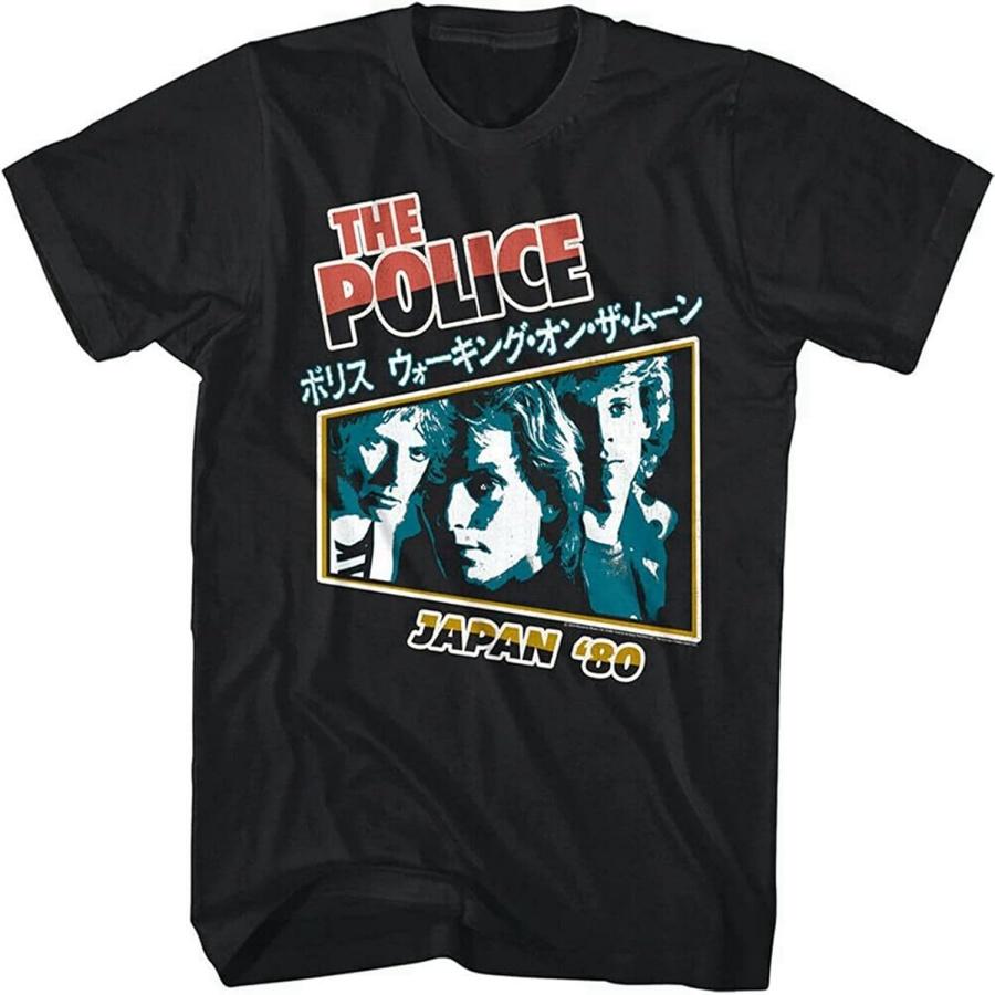 Comestia Sting & The Police Reggatta de Blanc Japan Tour 1980 Men s T Shirt Top Black XS S
