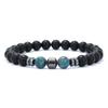 New Design Men Bracelet Jewelry 8mm Black Onyx Tiger Eyes Lava Turquoises Stone Braslet Hombre Suppliers