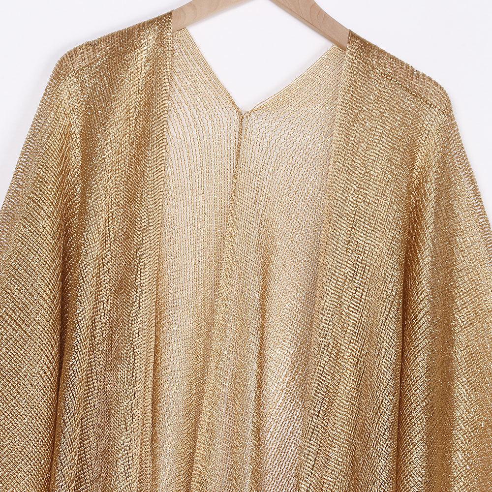 European & American Tassel Shawl: Sun Protection Bikini Beach Cover-up, Solid Color Hollow-out Design