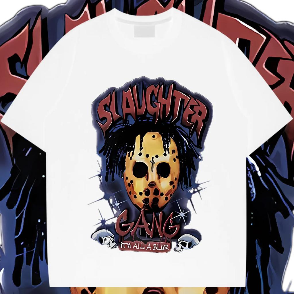 Horror O-Neck Loose Short Sleeve T-shirt Retro Harajuku Men's Tshirt Graphic Rap Style Tops Fashion Tee Frivolous T Shirt