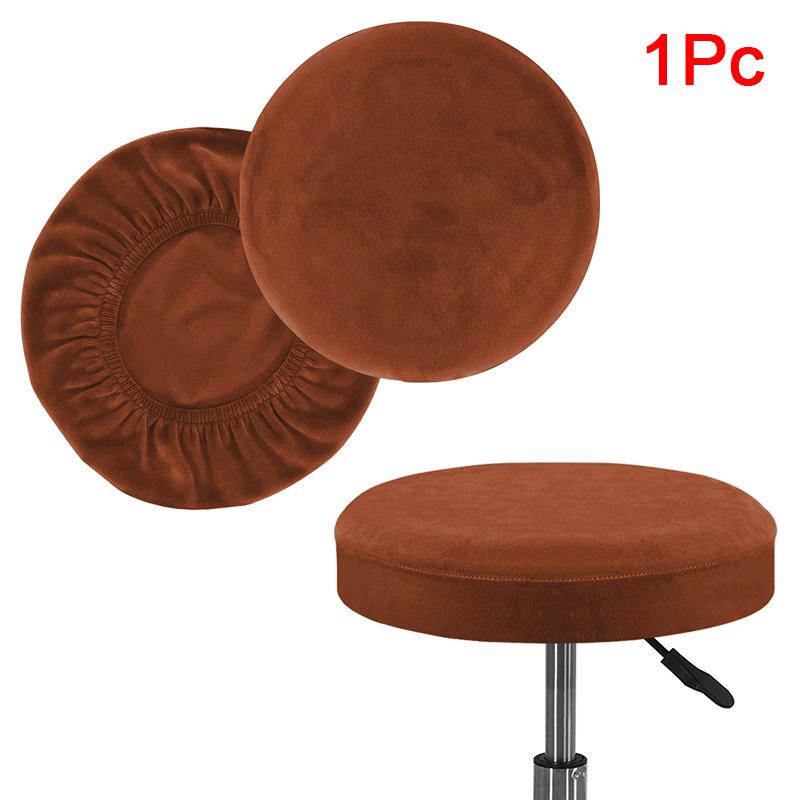 1PC Elastic Machine Washable Stool Cover Office Decor Drawstring Closure Classic Flannel Bedroom Velvet Stretch Living Room Home