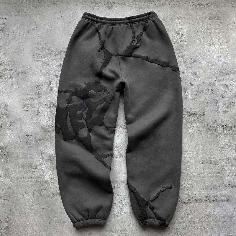 European and American Y2K Street Hair Bubble Printed Hip Hop Casual Pants for Men and Women