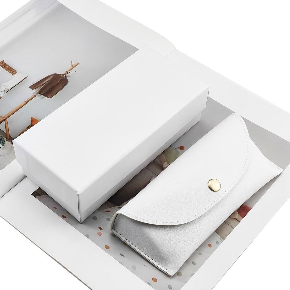 4Pcs/Set White Glasses Case PU Leather Glasses Storage Box Portable Sunglasses Case  Outdoor