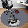 1pc Skull Bloom Office Round Area Rug, Under Office Chairs Bedroom Living Room Home Decor, Room Deco