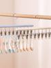 Versatile Stainless Steel Clothes Rack with Multiple Sock and Underwear Clips for Home Balcony