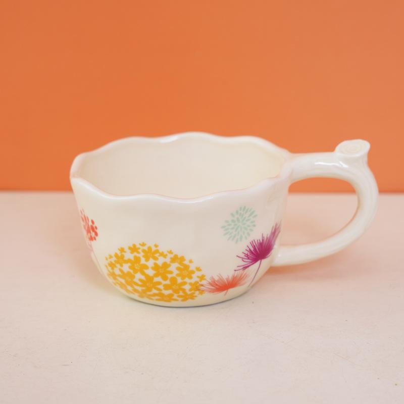 Exquisite Hand-painted Flower Ceramic Cup and Plate Set, Cute Coffee Mug, Office Breakfast Oat Milk Cups, Couple Christmas Gift