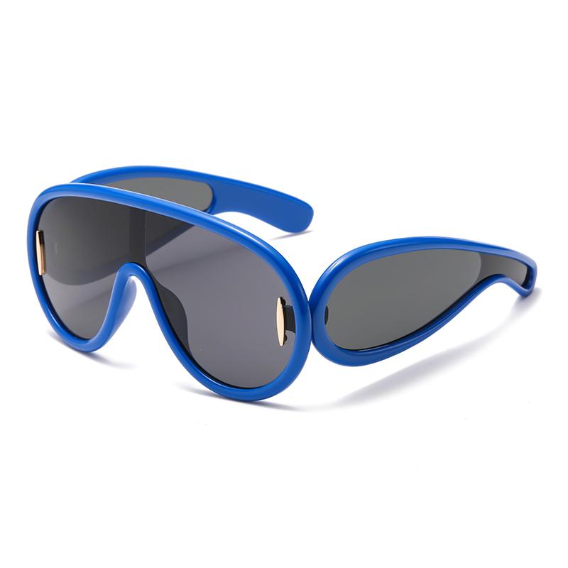 New Fashion One-Piece Large Frame Sunglasses Cyberpunk Style for Women Men Outdoor Travel UV Protection