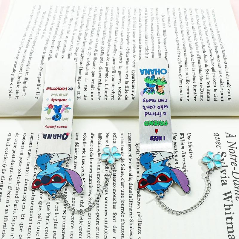 Disney Anime Cartoon Stitch Bookmarks for Book Lovers Book Accessories Disney Metal Bookmarks for Fans Collect Stationery Supplies