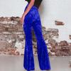 Fashionable Women's Retro Color High,waisted Casual Wide,leg Pants