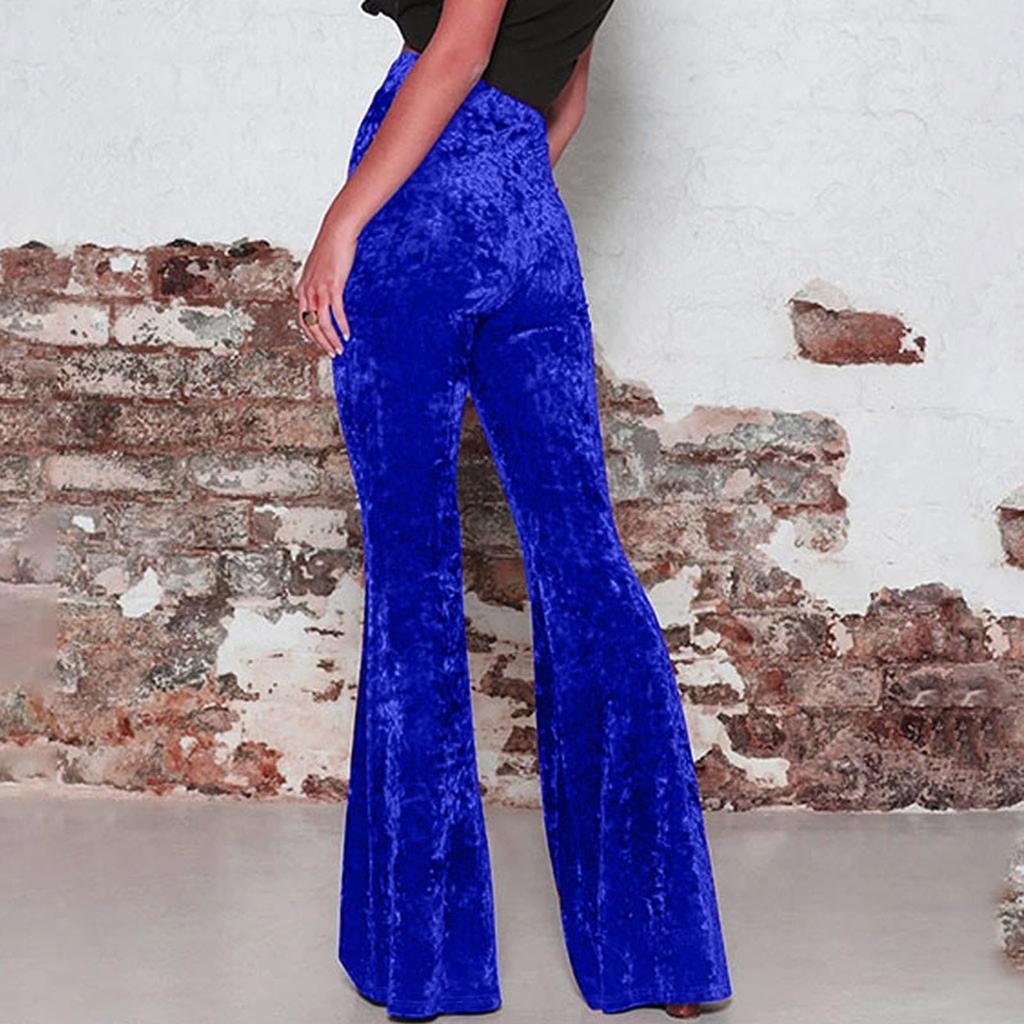 Fashionable Women's Retro Color High,waisted Casual Wide,leg Pants