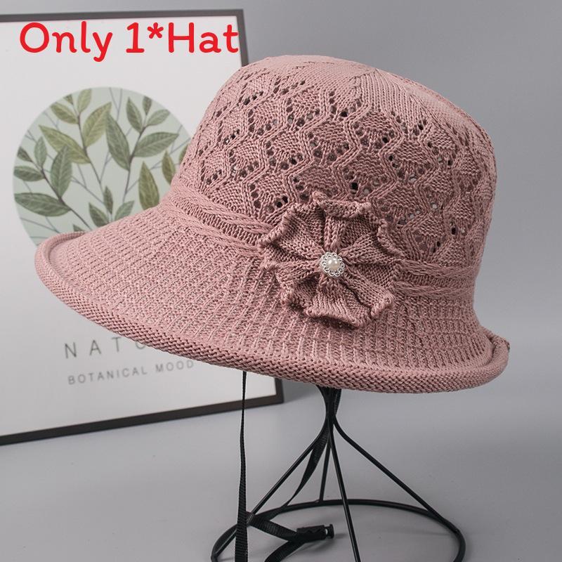 Sun Protection Hat For Women With Embroidered Flower Pattern Outdoor Summer Foldable Breathable Polyester