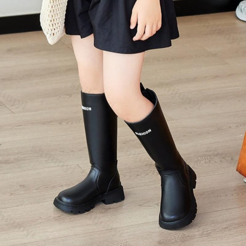Stivali Lunghi al Ginocchio per Bambini Autunno Stivali da Principessa per Ragazze Britanniche Bambini Zip Comodi Antiscivolo Stivali Lunghi da Esterno Botas