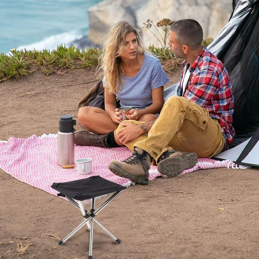 Teleskop-Design Tragbarer Klapphocker Edelstahl Outdoor-Hocker Leichter Hocker Wandern