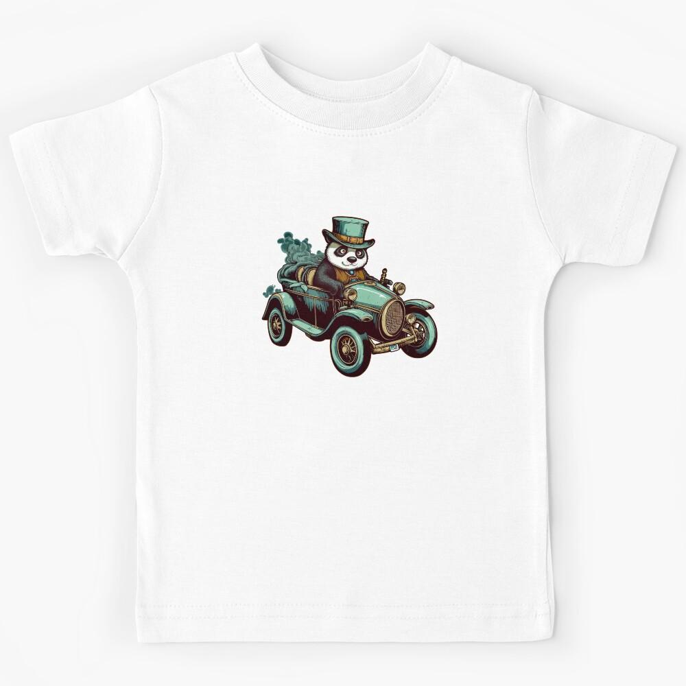 Panda driving a car Kids T-Shirt 130