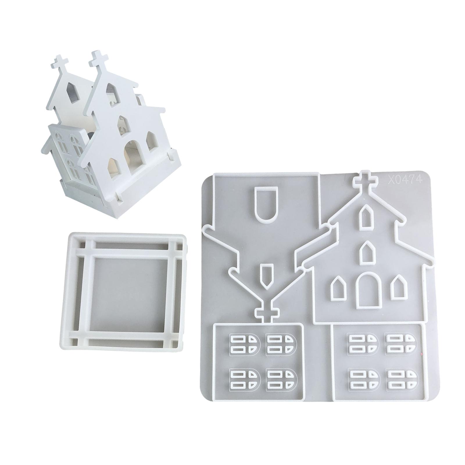 

Набор из 2 силиконовых форм. Формы для рукоделия. Форма церкви. Декоративные формы для стола. Подходят для литья из смолы и гипса.