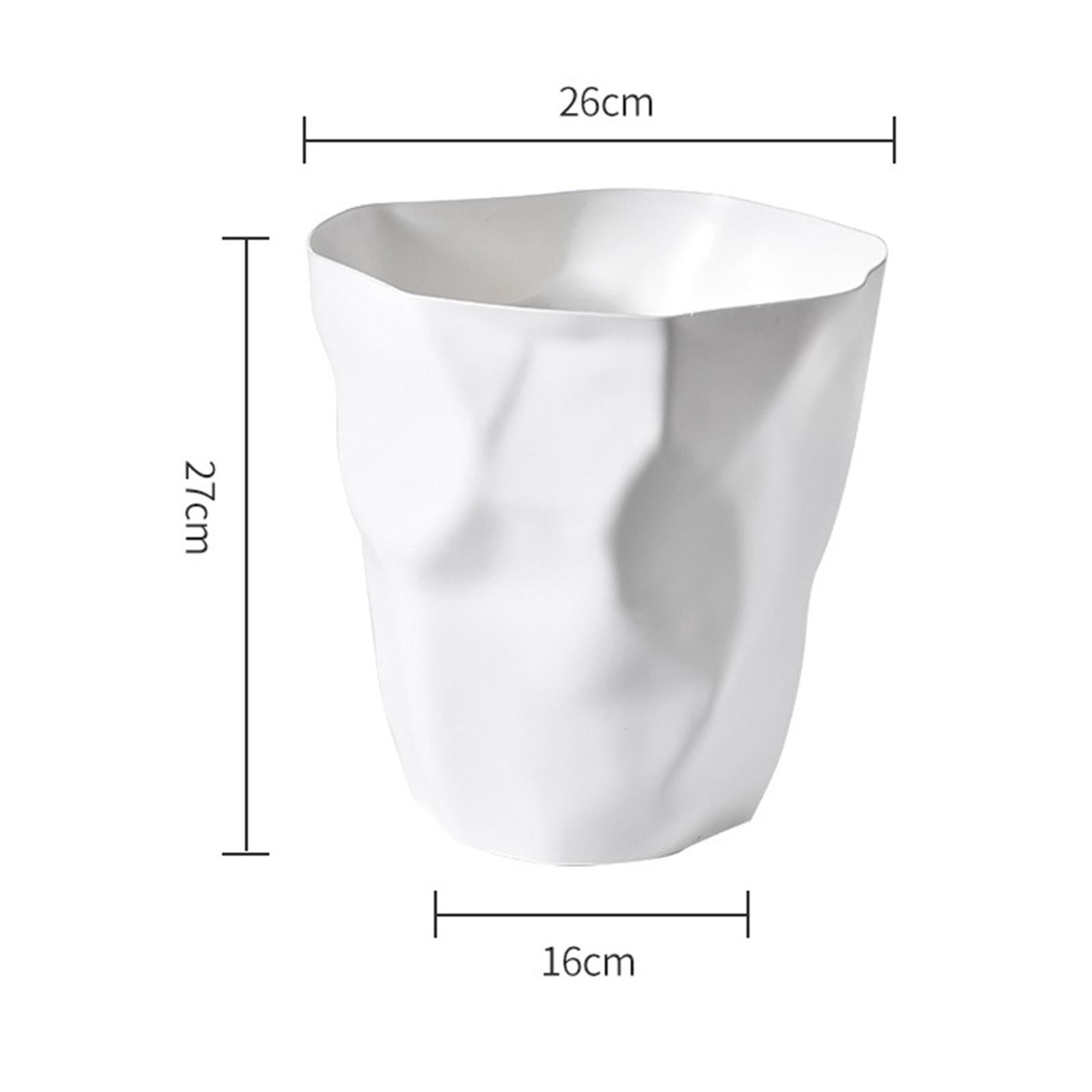 

1Pc Small Trash Can Plastic Unique Irregular Creased Modern Wastebasket Open Top Garbage Bin for Bathroom Office Bedroom Kitchen
