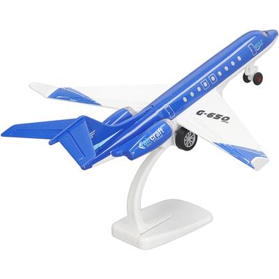 Model Airplane Single Airlines Die-Cast Plane Alloy Metal Aircraft Pull Back Toy Plane G650 with Lights and Sounds for Kids