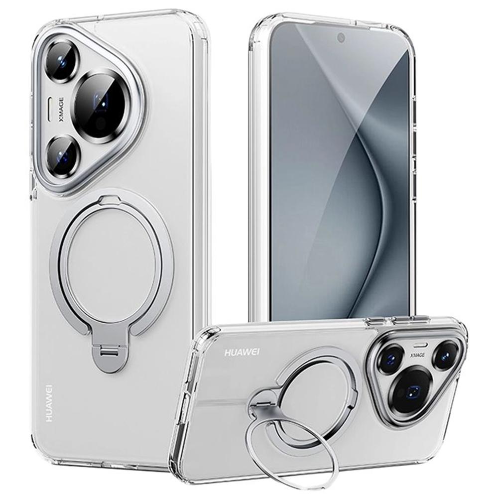 

For Huawei Pura 70 Phone Case Kickstand Matte Back Cover Compatible with MagSafe Transparent
