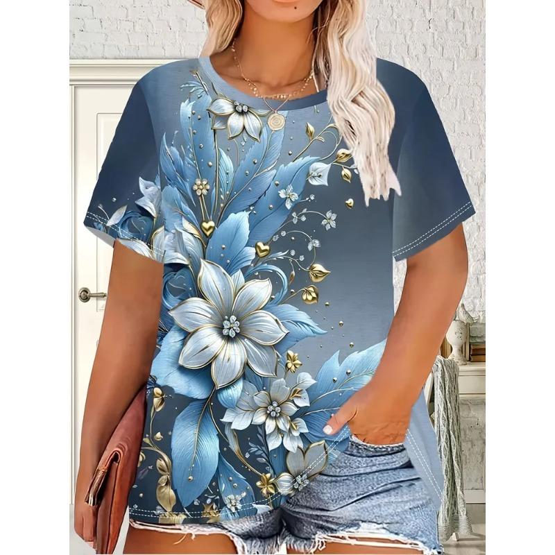 3D Printed Fashion Women s T-Shirt Summer Breathable Versatile XS