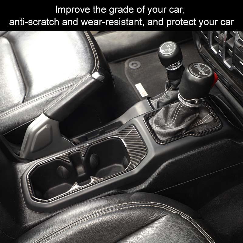 ABS Car Gear Shift Decoration Front Cup Holder Window Switch Cover For Jeep Wrangler JL 2018 Up For JT Gladiator Interior Accessories
