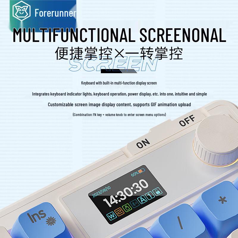 EWEADN V98Pro Tri-Mode Wireless Keyboard & Mouse Set with Screen