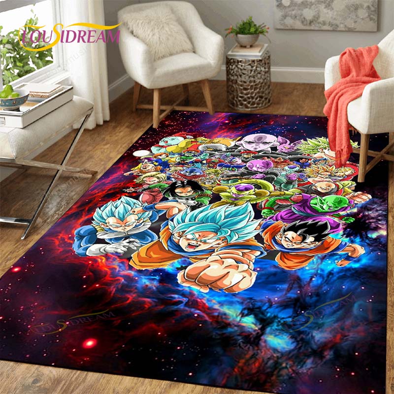 Alfombra antideslizante con dibujos de Dragon Ball Goku para suelo, alfombra cuadrada de calidad para habitación, suelo de baño y cocina extraíble, alfombra impermeable
