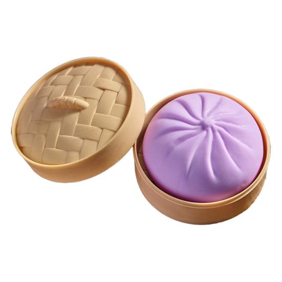 Fake Steamed Bun Toy Realistic Prop Soft TPR Stress Relief Squeeze Ball for Prank Anxiety Relief Fidget Toy