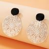 Fashionable Classic Geometric Hollow Carved Drop Earrings for Women Simple Versatile Accessories Suitable for Daily Wearing Earrings