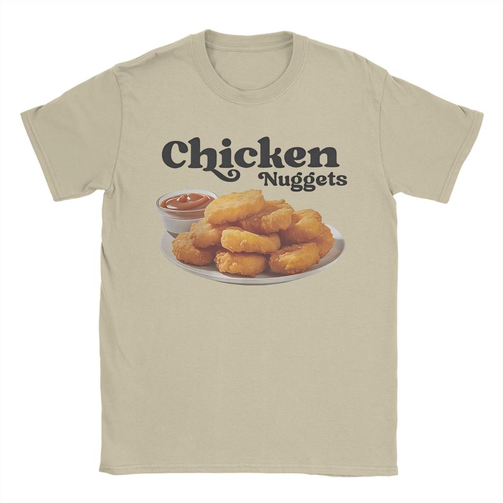 Men's T-Shirt Chicken Nuggets Novelty 100% Cotton Tee Shirt Short Sleeve T Shirt Round Neck Clothes Plus Size