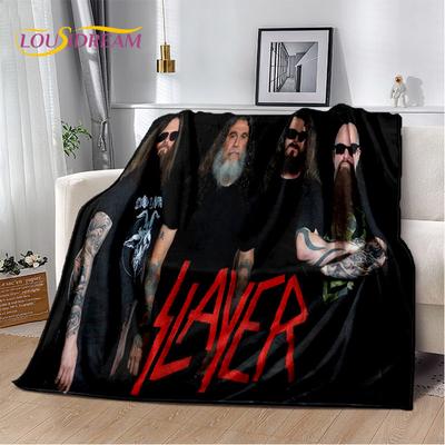 Slayer Heavy Metal Grubu Yumuşak Peluş Battaniye, Salon Yatak Odası Yatak Kanepe Piknik Örtüsü için Flanel Battaniye Sıcak Çocuklar