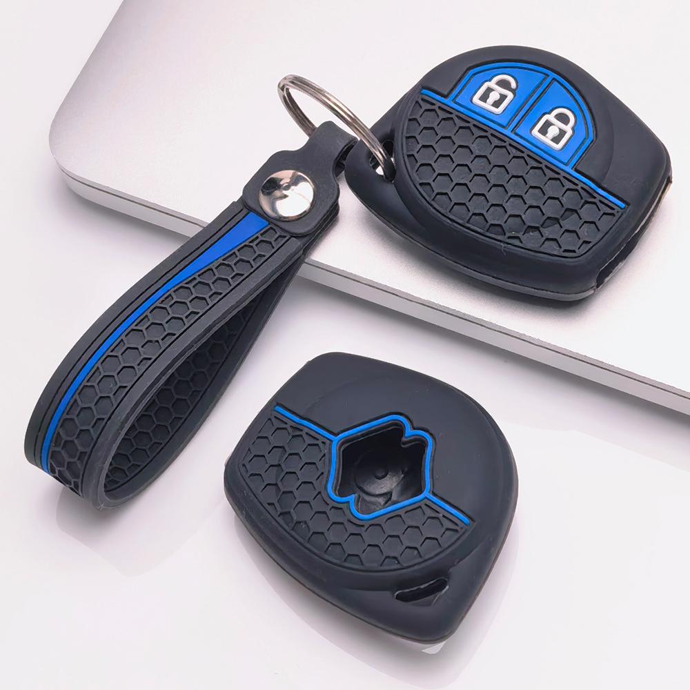 Silicone Remote Key Cover for Suzuki Swift Alto Jimny SX4 Vitara Ignis Celerio Dzire with Keychain Honeycomb Texture Shockproof Key Fob Protector
