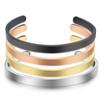 Stainless Steel C-Shaped Openable Bracelet, 5MM, 15CM, Smooth Surface, Engravable.