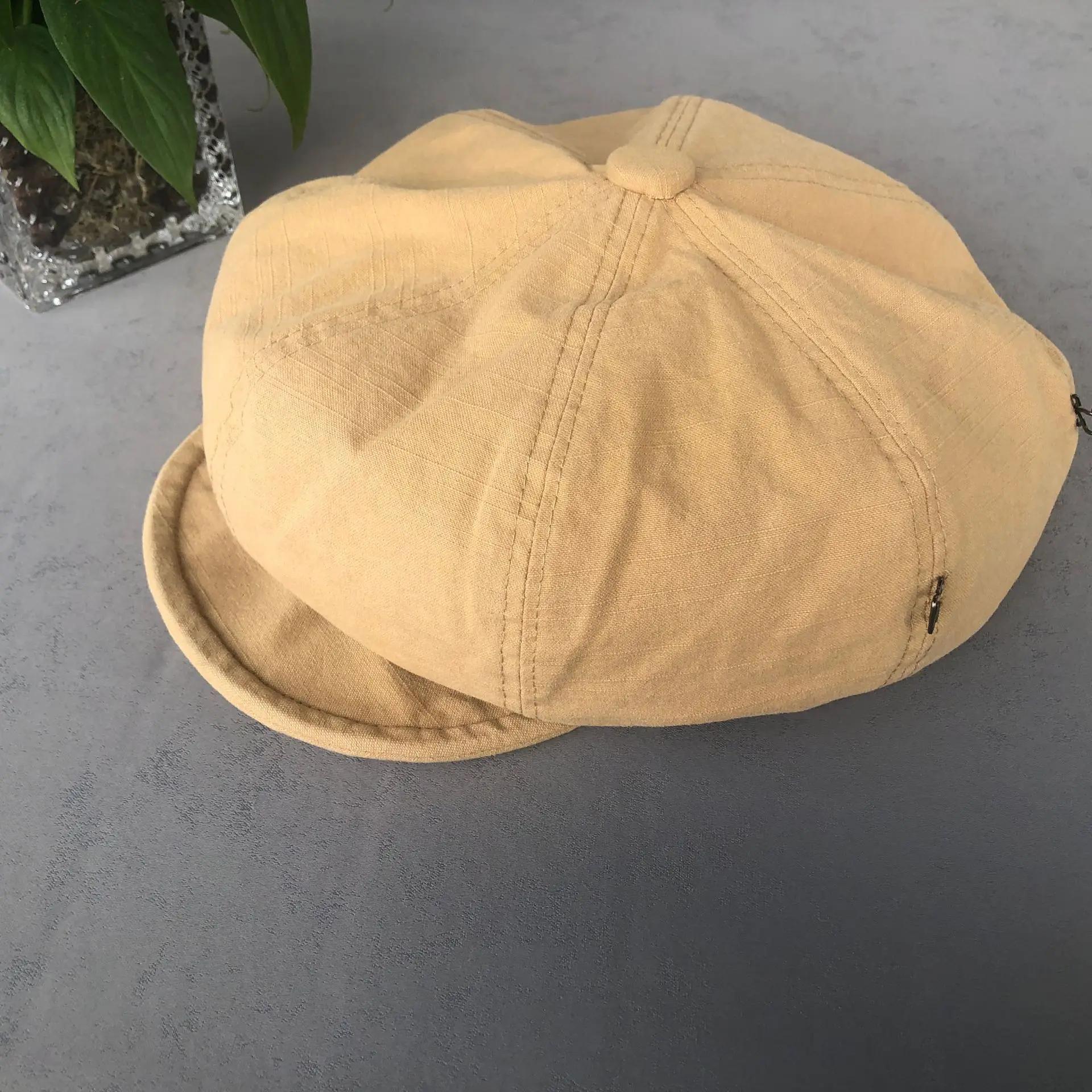 

Spring Summer Short-brimmed Retro Style Literary Painter Newsboy Cloud Cap Solid Color Oversized Berets Caps for Women Gorras хаки