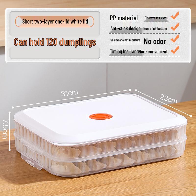 Dumpling & Wonton Freezer Storage Box for Fresh-Keeping and Quick-Freezing Noodles