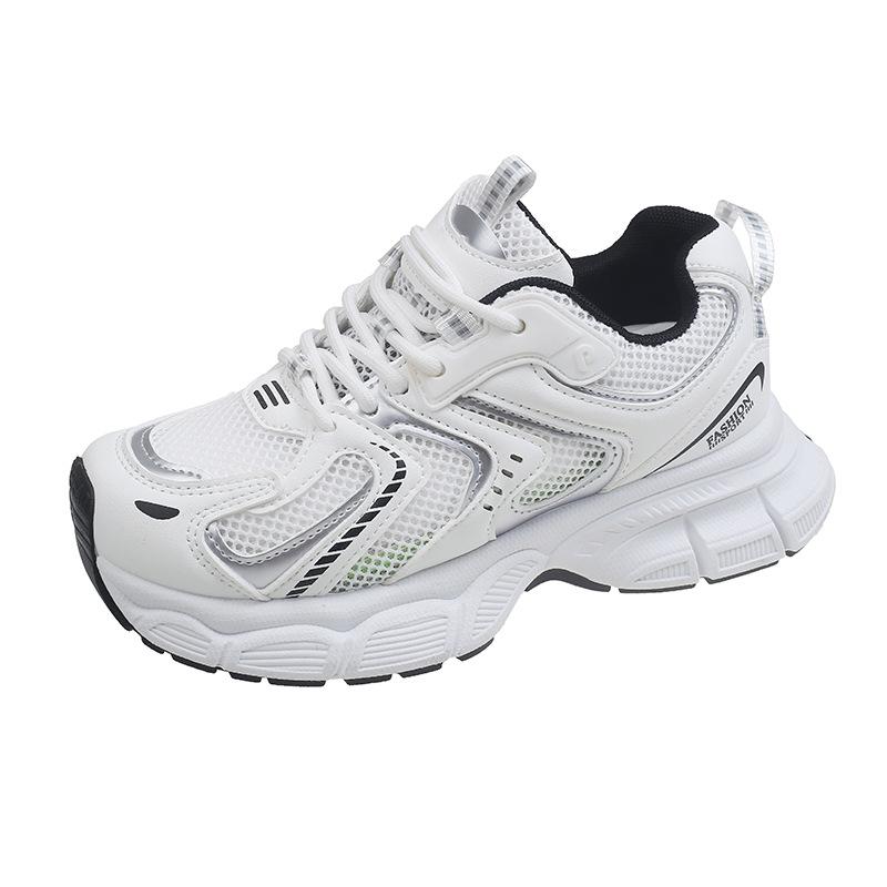 Silver Platform Dad Shoes Women's 2025 New Summer Mesh Breathable, Lightweight and Height-increasing Casual Sports Shoes