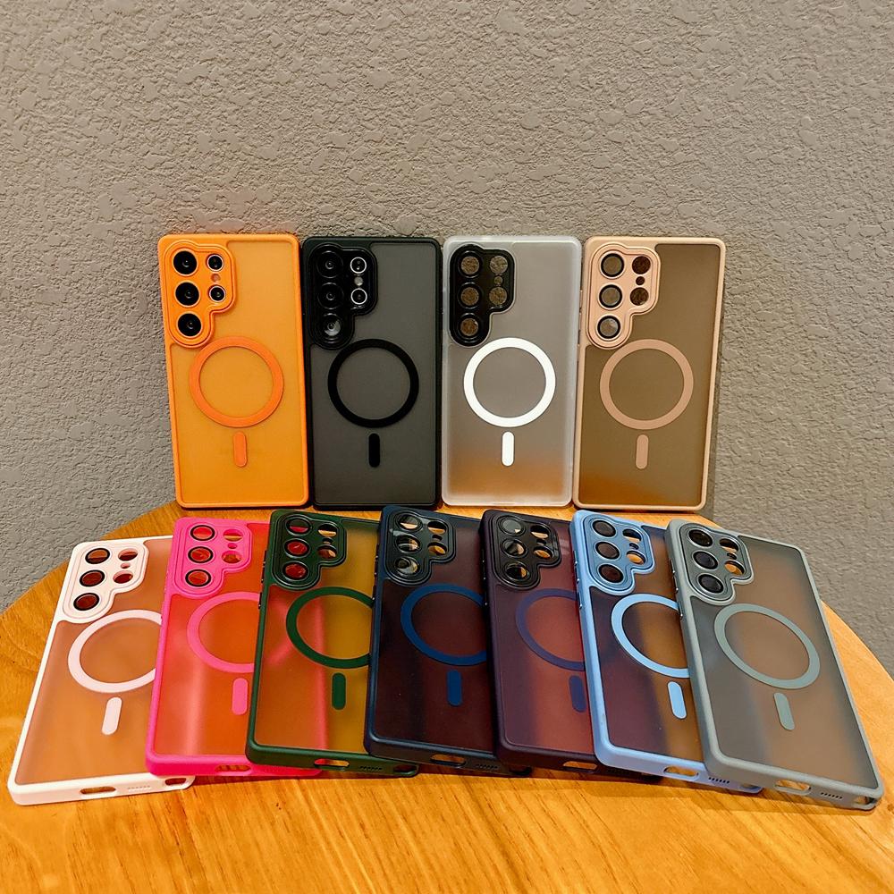 KEYSION Luxury Matte Translucent Magnetic Case for Samsung Galaxy S25 S26 Ultra 5G S26+ S25 FE Shockproof Armor Phone Cover