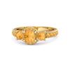 Citrine Three- 925Stone Inspired Accent Ring - 925 Sterling Silver Gold Vermeil